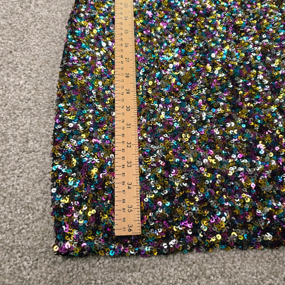 New‎ Sweet Lemon Womens Multicolor Sequin Long Sleeve Mini Dress NWT Size L - Picture 6 of 9